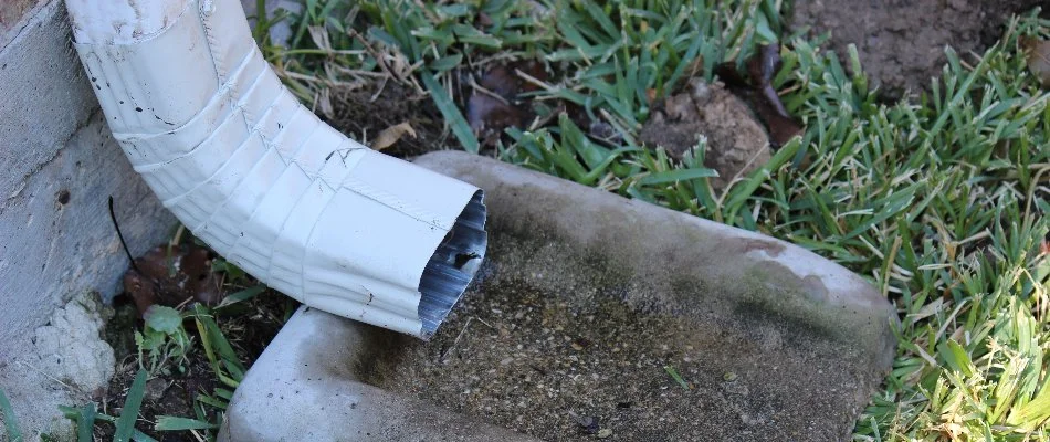 End of a downspout in West Palm Beach, FL.